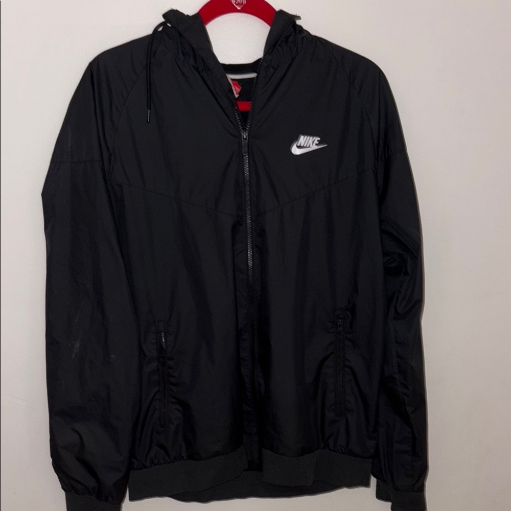 Nike Black Windbreaker Lightweight Hooded Jacket